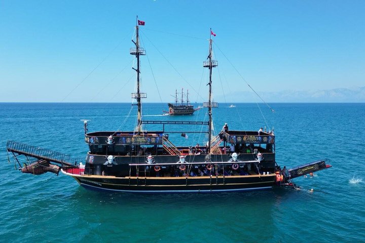 Antalya Lara Pirate Boat Trip w/Soft Drinks, Lunch & Pickup
