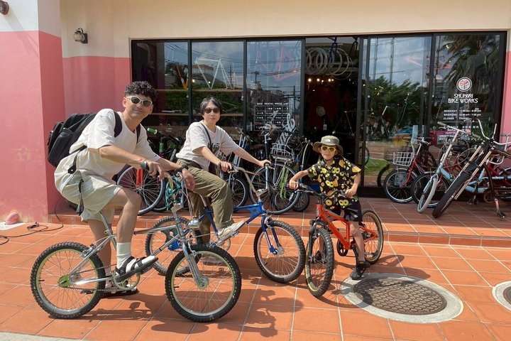 Okinawa Seaside Cycling Bike Tour in Chatan Pick-up available