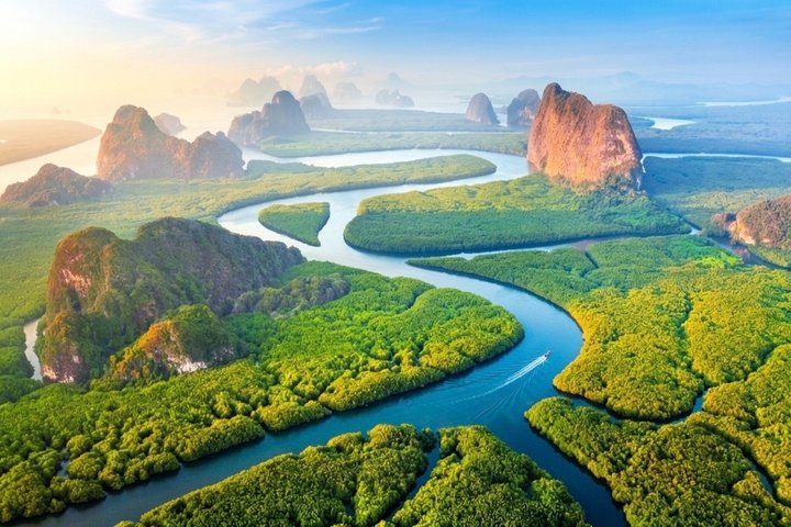 Phang Nga Bay Sea Cave Canoeing & James Bond Island by Big Boat