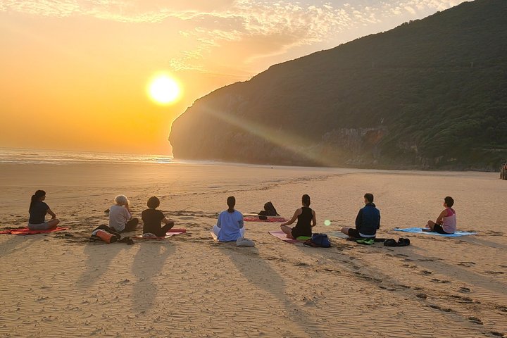 Yoga at sunrise and sunset on Berria Beach