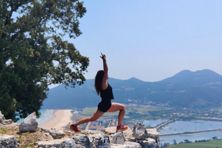 Yoga at sunrise and sunset on Berria Beach