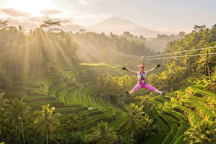 Ubud: Monkey Forest, Rice Terrace, Elephant Cave & Waterfall Tour