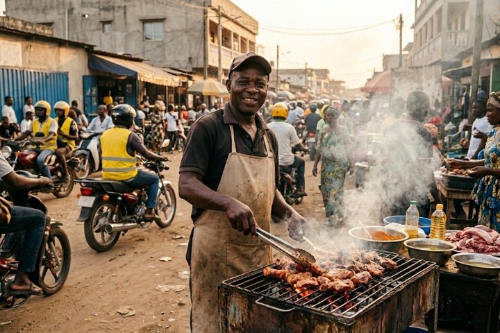 Evening street food in Cotonou 9 motorcycle tastings