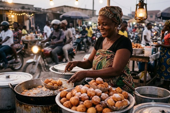 Evening street food in Cotonou 9 motorcycle tastings