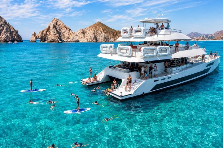 TwentyFive 100-ft Catamaran by Cabo Adventures: Snorkel or Sunset