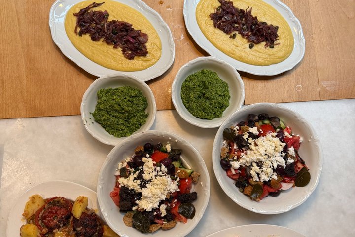 Cooking class, traditional Greek cuisine, on a Greek island