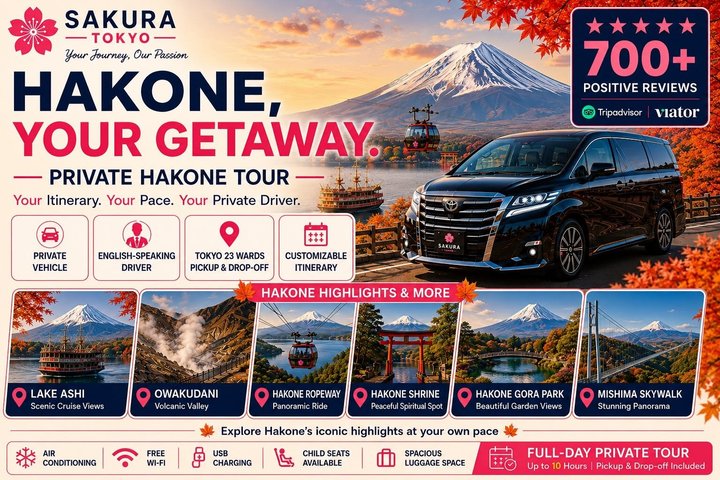 Hakone Private & Custom Day Tour with English Driver