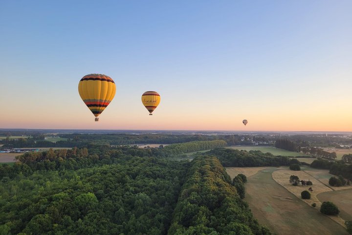 Overview of the Loire Valley and its castles in Hot Air Balloon