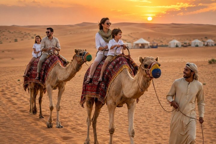 Dubai Desert Safari Dune Bashing, 60min ATV Quad, Camel Ride, BBQ