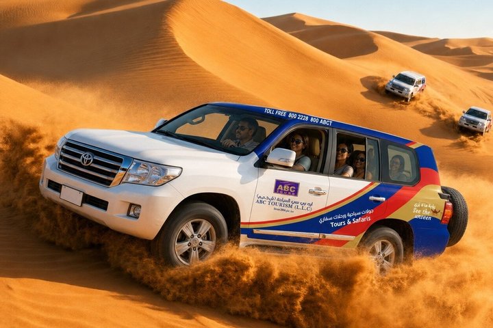 Dubai Desert Safari Dune Bashing, 60min ATV Quad, Camel Ride, BBQ